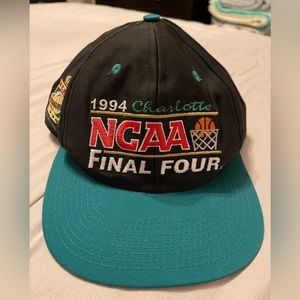 Vintage 1994 NCAA Final Four Basketball Hat Charlotte Teal Snapback Cap NWOT